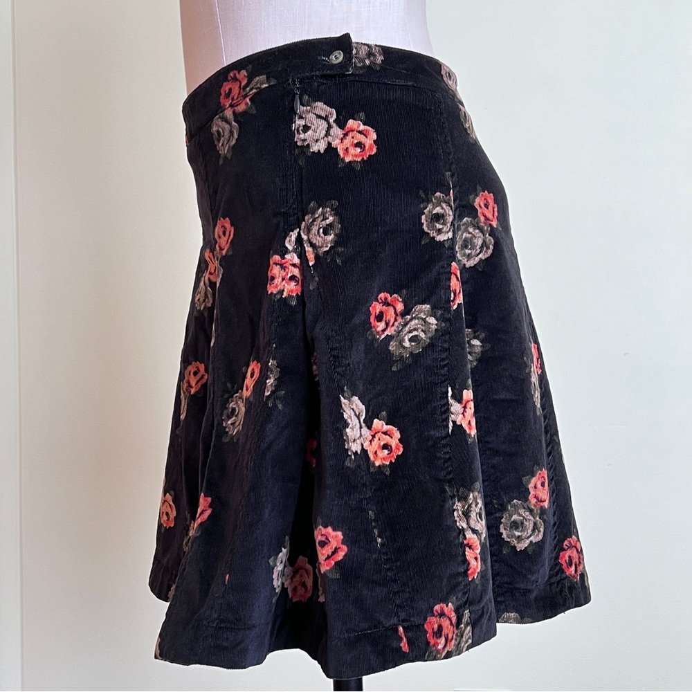 NWOT Free People corduroy floral mini skirt Size 6